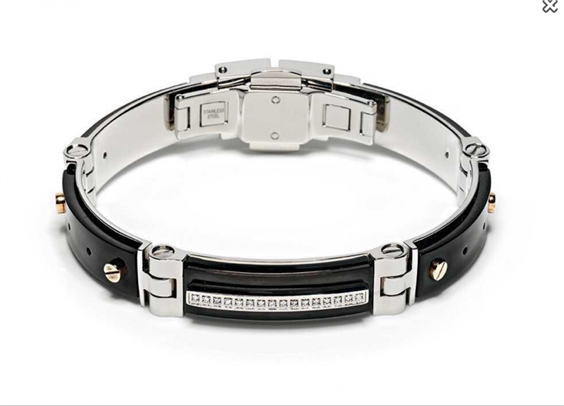 Bracciale Baraka Uomo in Ceramica Diamante BR213863ROCN073015 - BR213863ROCN073015